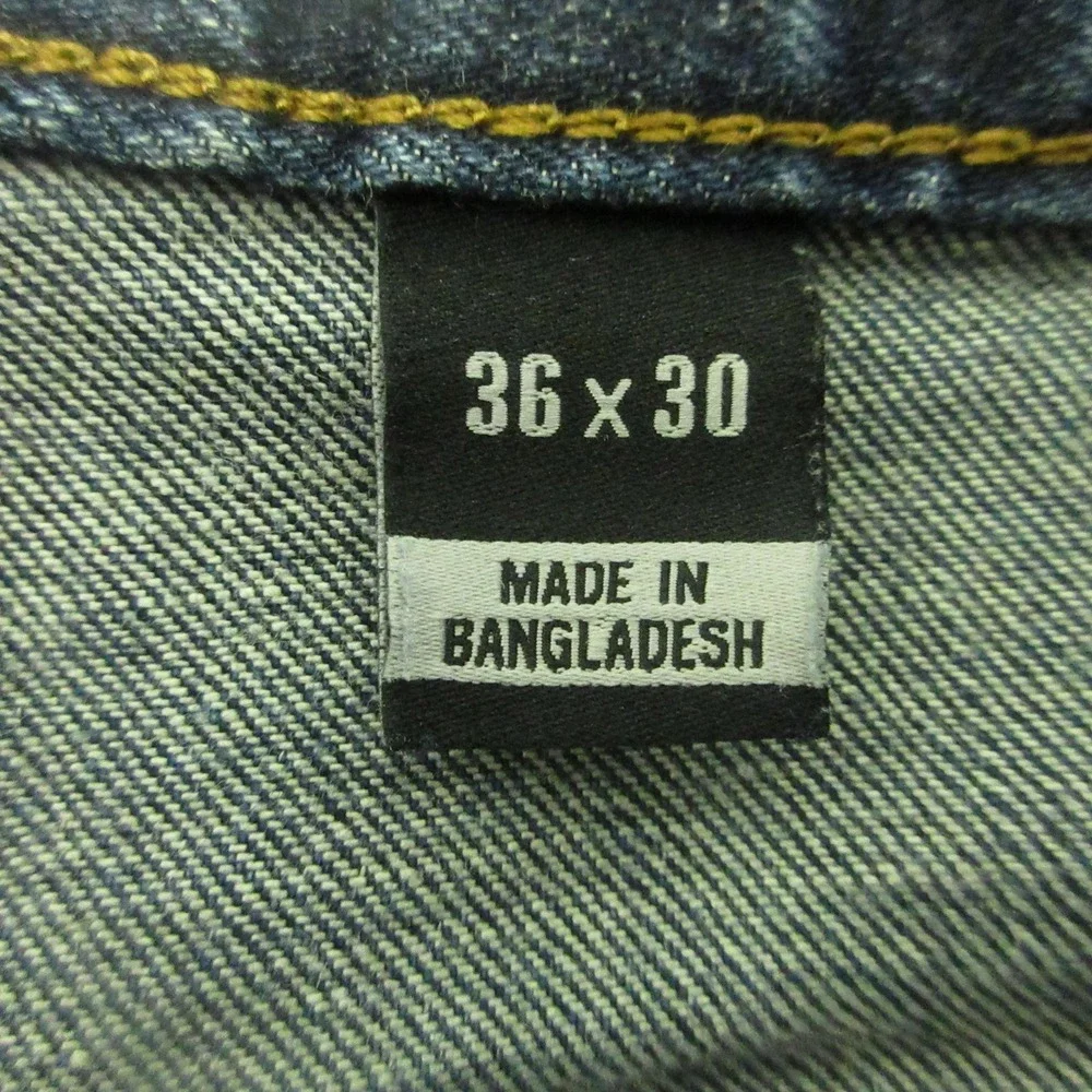 Carhartt BD2804-M Relaxed Fit Jeans Mens 36x29 Blue Straight Leg Stretch Denim